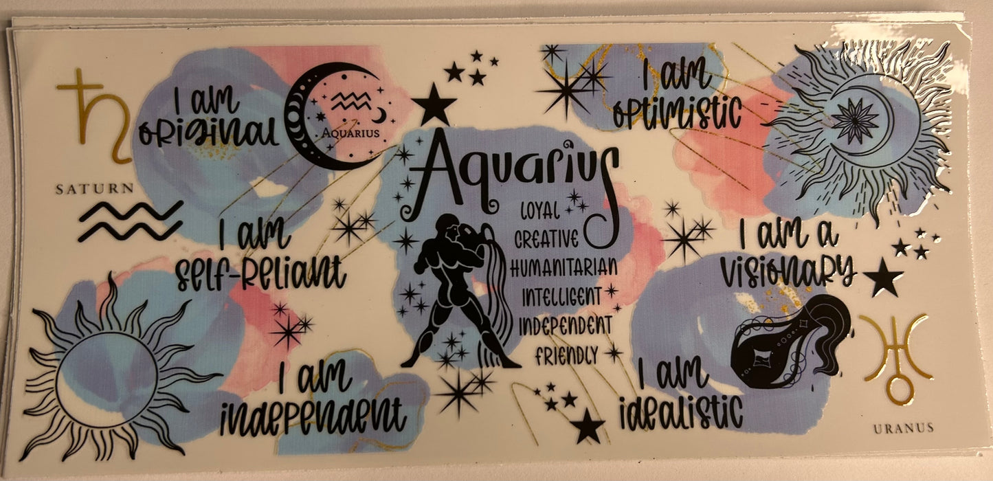 AQUARIUS star sign uv wrap