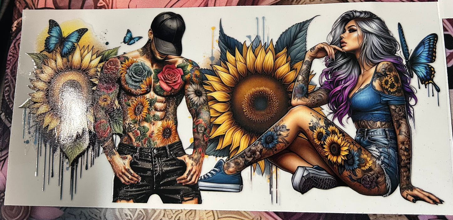 Tattooed couple 16oz uv wrap
