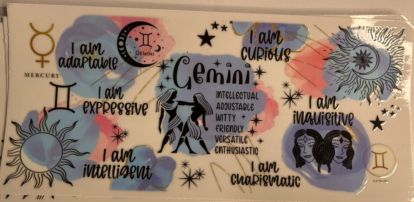 GEMINI star sign uv wrap
