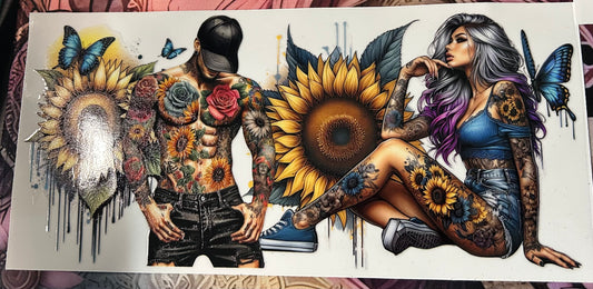 Tattooed couple 16oz uv wrap